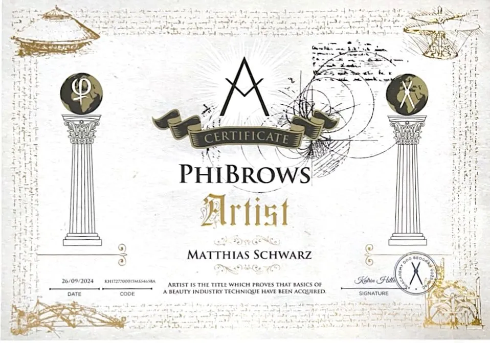 Zertifikat PhiBrows Artist für Microblading
